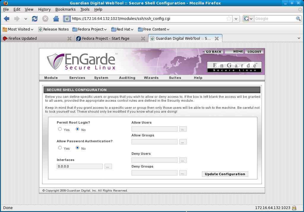 05-edgarde-secure-shell-configuration Secure Shell Configuration