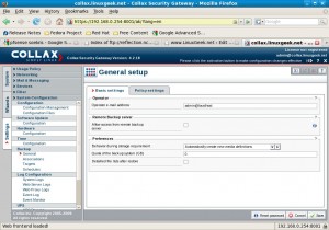 General Backup Configuration in Settings -> System Configuration 