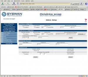 syswanadminsetup SysWan Admin Setup Screen