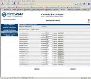 syswanbandwidth Bandwidth Management on SW88