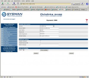 syswandynamicdns Configuring Dynamic DNS on the SW88