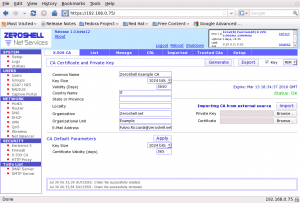 Setup of Certificate of Authority 