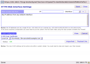 HTTPS Web Interface Settings