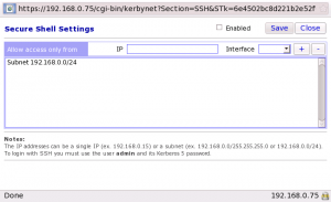 Secure Shell Settings
