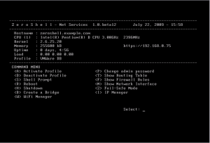 Console Screen Zero Shell Firewall